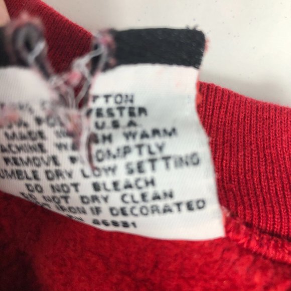 VTG Chicago Bulls World Champ Sweatshirt Adult Large Red Faded Big Logo Crewneck - Picture 10 of 16